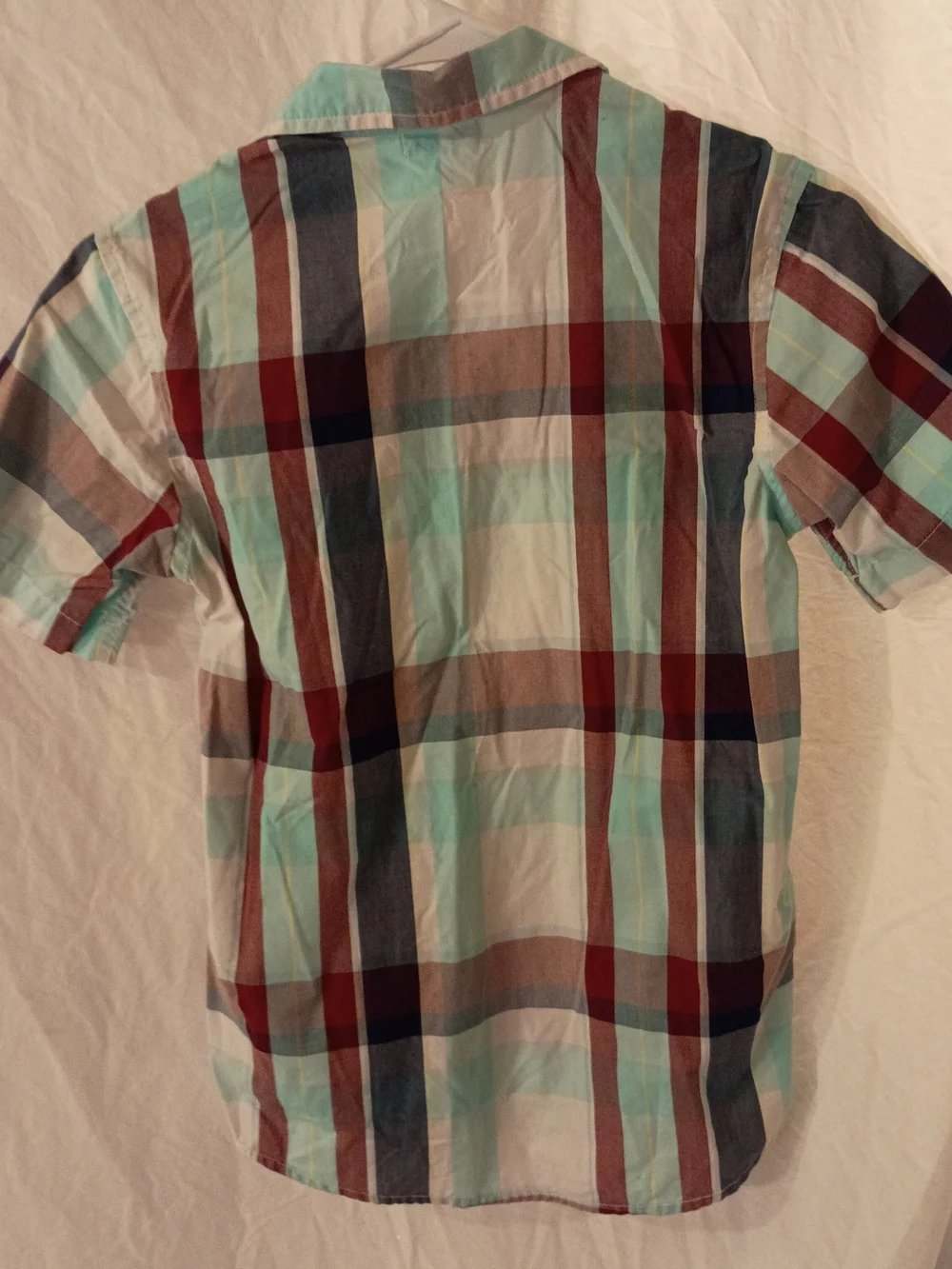 Old Navy Boys Large Short Sleeve Plaid Button-Up Shirt